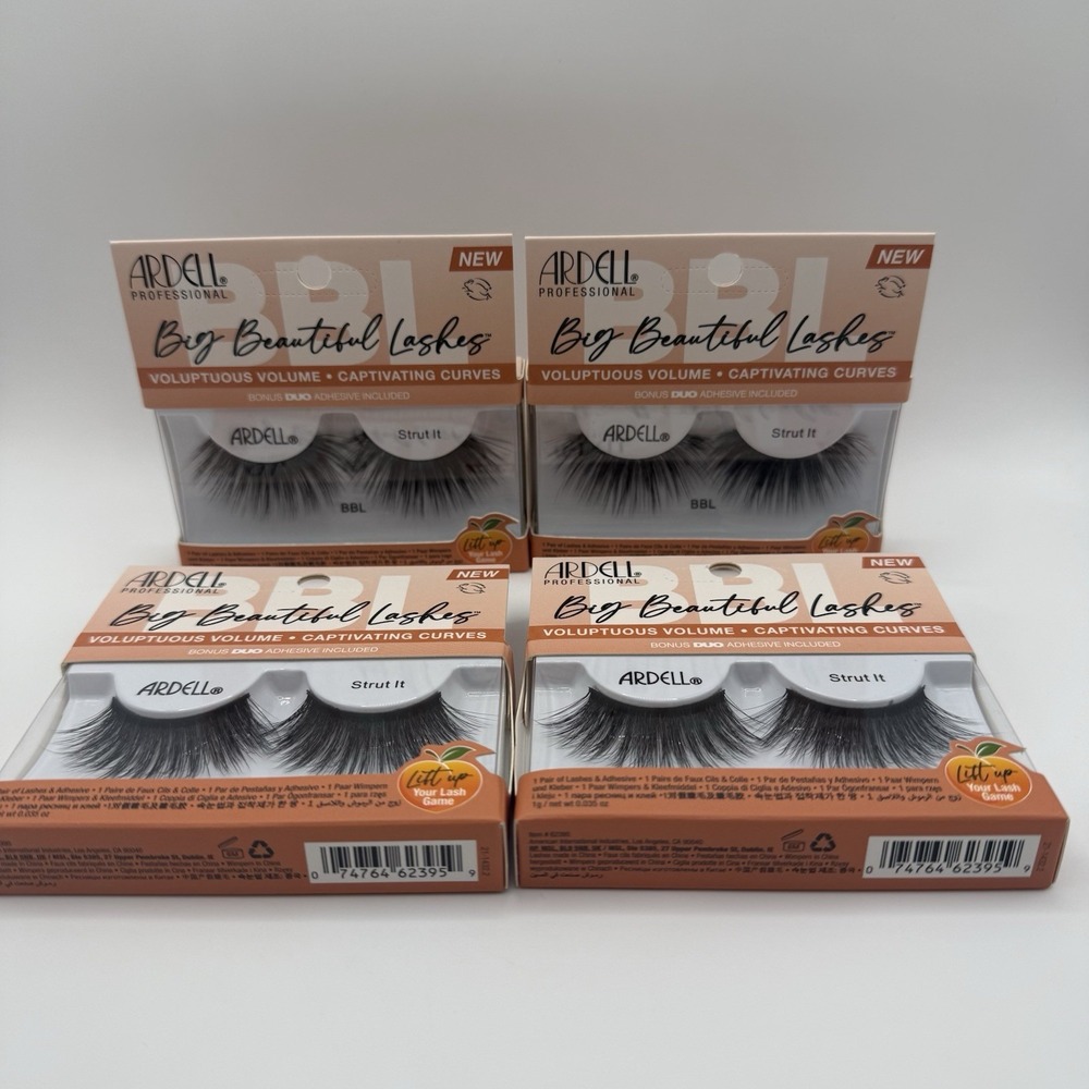Ardell Big Beautiful Lashes Strut It BBL Black Voluminous 4 Pack 62395
